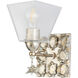 Star 1 Light 6 inch Silver leaf Bath Light Wall Light in Silver Leaf with Antique 